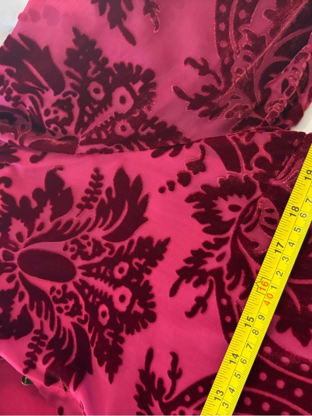 Soft Surroundings burgundy Velvet Burnout Button-Up Shirt Large - Picture 4 of 7